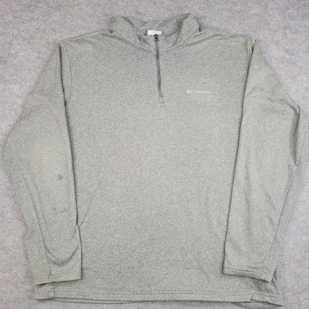 Columbia Pullover‎ Mens XL Gray 1/4 Zip Long Sleeve Fleece Athletic Top